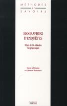 Couverture du livre « Biographies d'enquêtes (2e édition) » de  aux éditions Ined