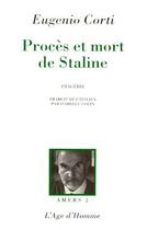 Couverture du livre « Procès et mort de Staline ; amers Tome 2 » de Eugenio Corti aux éditions L'age D'homme