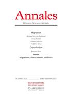 Couverture du livre « Annales. histoire sciences sociales, n 3/2021-migrations » de  aux éditions Ehess