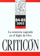 Couverture du livre « REVUE CRITICON n.84 : la oratoria sagrada en el siglo de oro » de Robert Jammes aux éditions Pu Du Midi