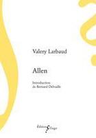Couverture du livre « Allen » de Valery Larbaud aux éditions Sillage