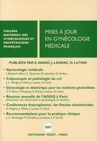 Couverture du livre « Maj en gynecologie medicale 2007 » de  aux éditions Cngof