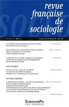 Couverture du livre « Revue française de sociologie N.60/1 » de Revue Francaise De Sociologie aux éditions Presses De Sciences Po