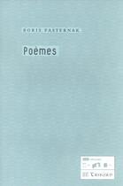 Couverture du livre « Poemes » de Boris Pasternak aux éditions Tribord