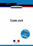 Couverture du livre « Code civil » de Journaux Officiels aux éditions Documentation Francaise