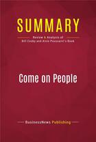 Couverture du livre « Summary: Come on People : Review and Analysis of Bill Cosby and Alvin Poussaint's Book » de Businessnews Publishing aux éditions Political Book Summaries
