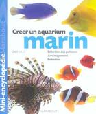 Couverture du livre « Creer Un Aquarium Marin » de Dick Mills aux éditions Marabout