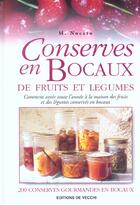 Couverture du livre « Conserves et bocaux de fruits et legumes » de Madeleine Noceto aux éditions De Vecchi