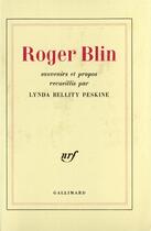 Couverture du livre « Souvenirs et propos » de Roger Blin aux éditions Gallimard