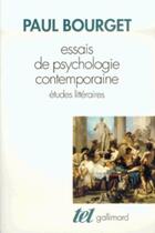 Couverture du livre « Essais de psychologie contemporaine ; études littéraires » de Paul Bourget aux éditions Gallimard
