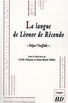 Couverture du livre « La langue de Léonor de Recondo : 