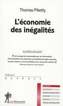 Couverture du livre « L'économie des inégalités » de Thomas Piketty aux éditions La Decouverte