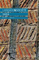 Couverture du livre « Langage et société, n° 174/2021 : Varia » de Auteurs Divers aux éditions Maison Des Sciences De L'homme