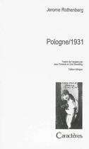 Couverture du livre « Pologne/1931 » de Jerome Rothenberg aux éditions Caracteres