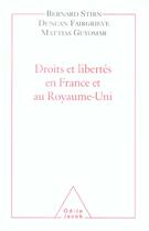 Couverture du livre « Droits et libertes en france et au royaume-uni » de Stirn/Fairgrieve aux éditions Odile Jacob