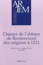 Couverture du livre « Chartes de l'abbaye de remiremont des origines a 1231 » de  aux éditions Brepols