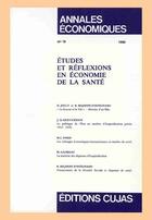 Couverture du livre « Études et réflexions en économie de la santé » de Annales Economiques De L'Universite De Clermont Ferrand aux éditions Cujas