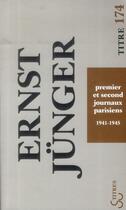 Couverture du livre « Premier et second journal parisien » de Ernst Junger aux éditions Christian Bourgois
