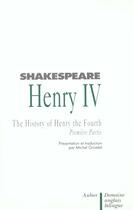 Couverture du livre « Henry iv - vol01 » de William Shakespeare aux éditions Aubier