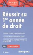 Couverture du livre « Réussir sa première année de droit (11e édition) » de Raphael Contini aux éditions Studyrama