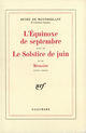 Couverture du livre « L'equinoxe de septembre / le solstice de juin /memoire » de Henry De Montherlant aux éditions Gallimard (patrimoine Numerise)