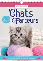 Couverture du livre « Calendrier hebdo chats farceurs 2019 » de  aux éditions Editions 365