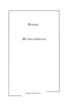 Couverture du livre « Oeuvres complètes » de Petrone aux éditions Kareline