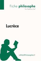 Couverture du livre « Lucrèce » de Natacha Cerf aux éditions Lepetitphilosophe.fr