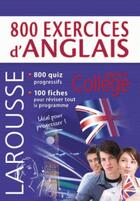 Couverture du livre « 800 exercices d'anglais » de  aux éditions Larousse