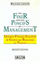 Couverture du livre « En finir avec les poncifs du management » de Richard Farson aux éditions Maxima