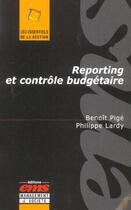 Couverture du livre « Reporting et controle budgetaire » de Pige B. aux éditions Ems