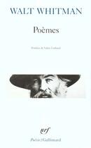 Couverture du livre « Poemes - feuilles d'herbe » de Whitman/Larbaud aux éditions Gallimard