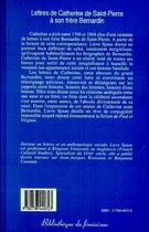 Couverture du livre « Lettres de Catherine de Saint-Pierre à son frère Bernardin » de Lieve Spaas aux éditions Editions L'harmattan