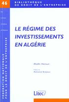 Couverture du livre « Le regime des investissements en algerie » de  aux éditions Lexisnexis