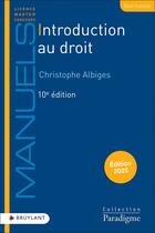 Couverture du livre « Introduction au droit (édition 2025) » de Christophe Albiges aux éditions Bruylant