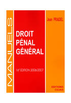 Couverture du livre « Droit pénal général (16e édition) » de Jean Pradel aux éditions Cujas