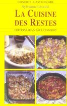Couverture du livre « La cuisine des restes » de Sylvianne Leveille aux éditions Gisserot