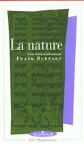 Couverture du livre « La nature » de Frank Burbage aux éditions Flammarion