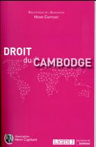 Couverture du livre « Droit du Cambodge » de  aux éditions Lgdj