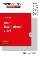 Couverture du livre « Droit international privé (édition 2020/2021) » de Francois Melin aux éditions Gualino