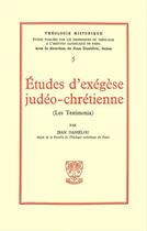 Couverture du livre « Etudes d'exegese judeo-chretienne » de Jean Danielou aux éditions Beauchesne Editeur