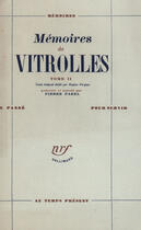 Couverture du livre « Memoires » de Vitrolles aux éditions Gallimard (patrimoine Numerise)