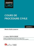 Couverture du livre « Cours de procédure civile ; licence 3 (édition 2019/2020) » de Marie-Cecile Lasserre aux éditions Gualino