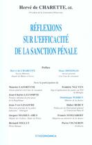 Couverture du livre « Reflexions Sur L'Efficacite De La Sanction Penale » de Herve De Charette aux éditions Economica