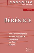 Couverture du livre « Bérénice, de Racine ; fiche de lecture » de  aux éditions Editions Du Cenacle