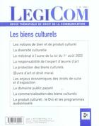 Couverture du livre « Legicom n36 les biens culturels - la protection des biens culturels » de  aux éditions Victoires