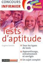 Couverture du livre « Tests d'aptitude - concours infirmier » de Eugene Sonsini aux éditions Ophrys