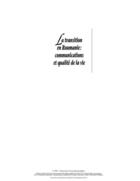 Couverture du livre « La transition en Roumanie ; communications et qualité de la vie » de Roger Tessier aux éditions Presses De L'universite Du Quebec