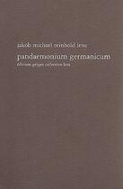 Couverture du livre « Pandémonium Germanium » de Jacob Michael Reinhold Lenz aux éditions Greges