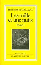 Couverture du livre « Les mille et une nuits Tome 1 » de Anonyme aux éditions Garnier